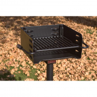 heavy duty park style charcoal grill adjustable cooking grate thumbnail