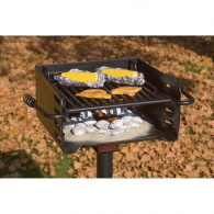 heavy duty park style charcoal grill cooking grate thumbnail