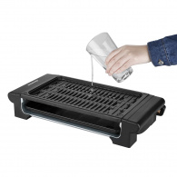 excelvan portable electric barbecue grill water in the drip pan thumbnail