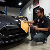 Cleaning and Detailing Tesla Model S hood with Chemical Gyus Microfiber Towel thumbnail