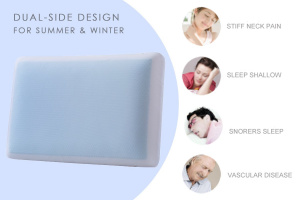 cr sleep reversible memory foam gel pillow dual side design thumbnail