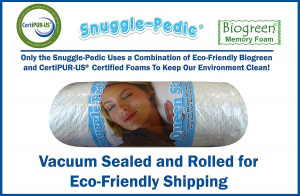 snuggle pedic pillow vacuum sealed rolled shipping thumbnail